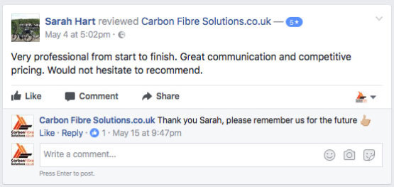 Sarah Hart facebook feedback